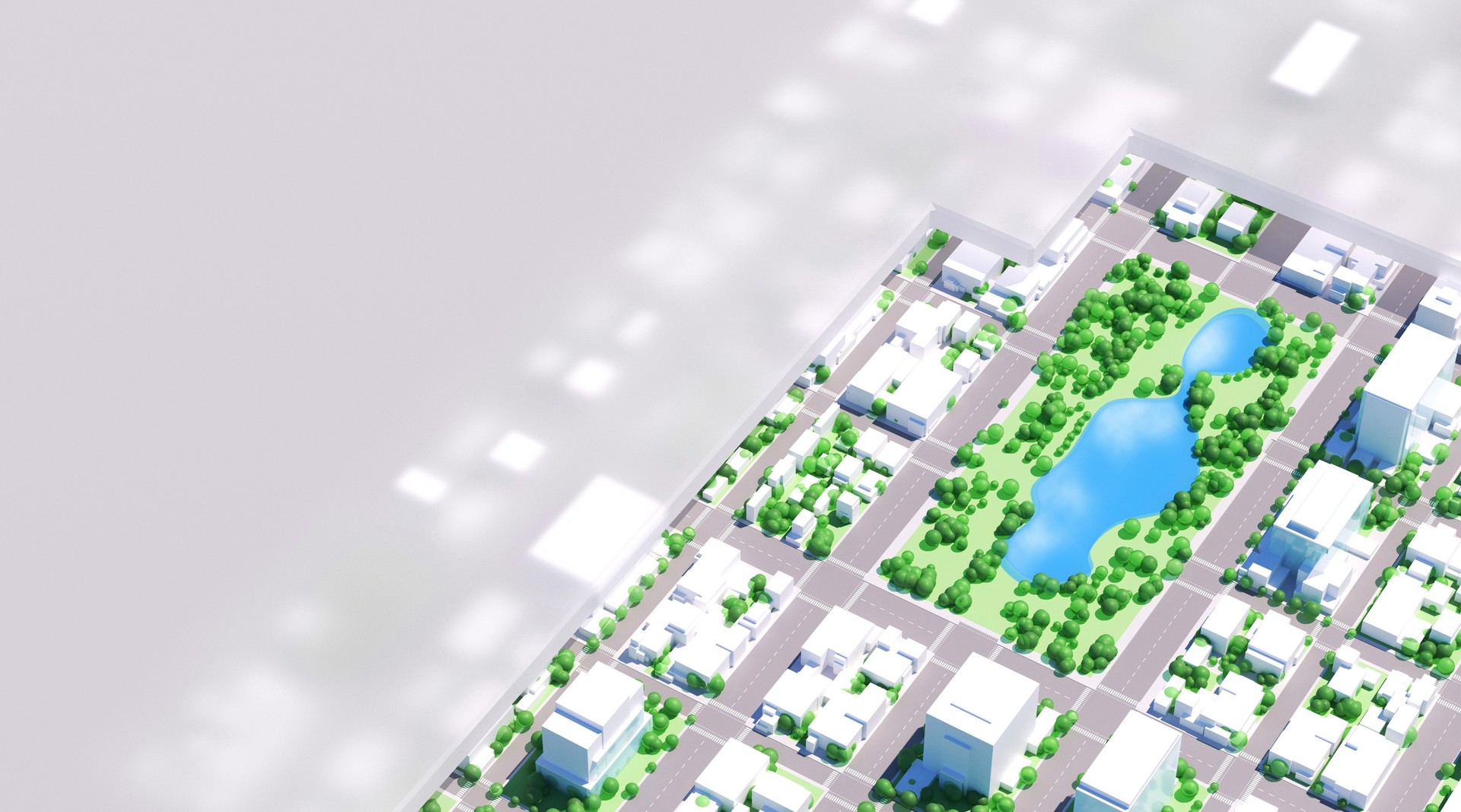 Planning a green city: sustainable 3D project with copy space